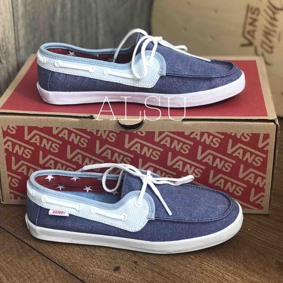 🔥SALE!🔥 NWT VANS Chauffeur Canvas Blue Sneakers Logo Kid’s AUTHENTIC 000SE9F6H - Picture 4 of 8